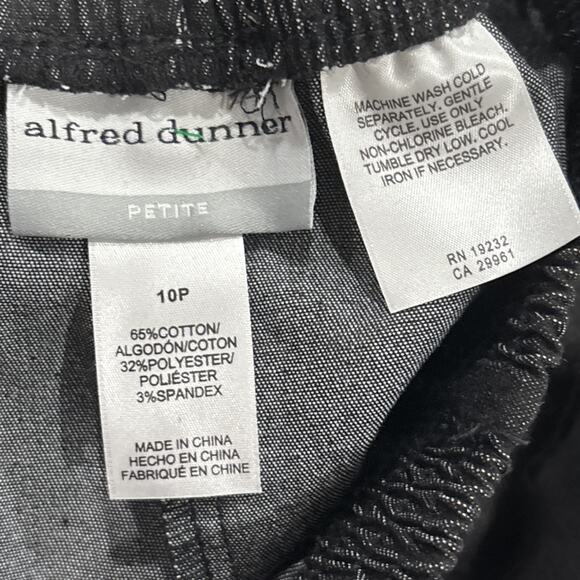 NWT Alfred Dunner CAPRI: 2 Pair, Black & Denim Blue, Cotton, Sz 10 Petite, L 18” - Picture 7 of 11